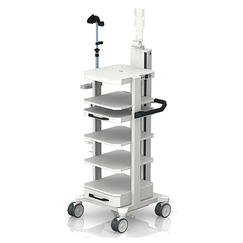 Medizinischer Geraetewagen symbio-cart mit Monitorhalterung und Endoskophalterung von iTD Medizinischer Geraetewagen symbio-cart mit Monitorhalterung und Endoskophalterung von iTD
