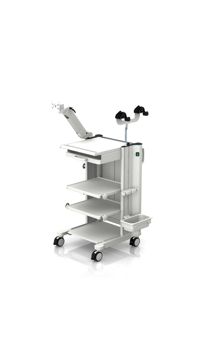 Medical cart classic-cart with double endscope holder from iTD