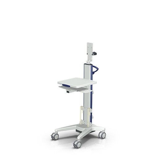 Medizinischer Geraetewagen vexio-cart mit Ablageboden und Monitorhalterung von iTD
