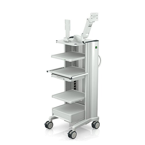 Medizinischer Geraetewagen compact-cart mit Monitorhalterungen von iTD