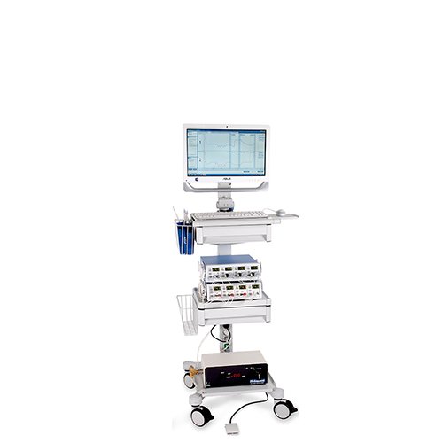 Medizinischer Geraetewagen uni-cart fuer Messung der Lungenfunktion von iTD Medizinischer Geraetewagen uni-cart fuer Messung der Lungenfunktion von iTD